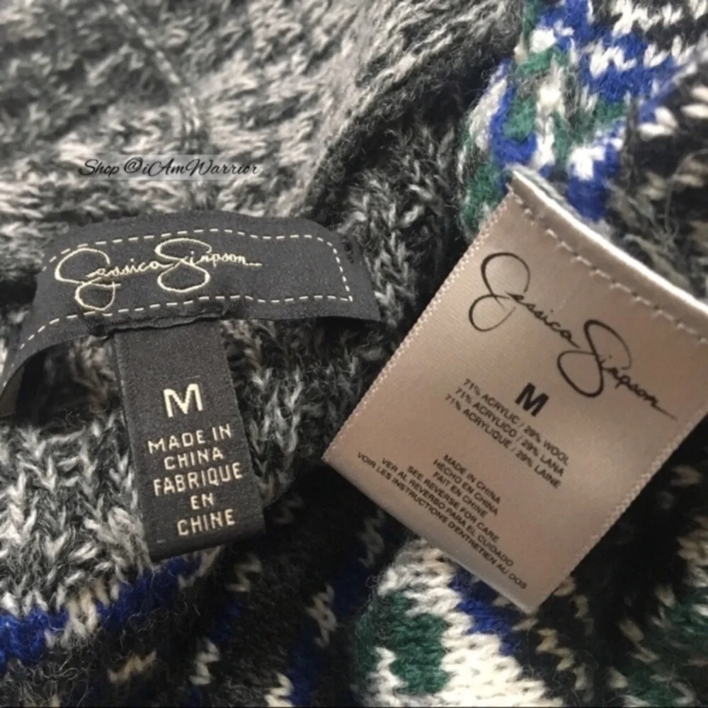 Jessica Simpson blue/gray duster cardigan sweater *shop@iamwarrior